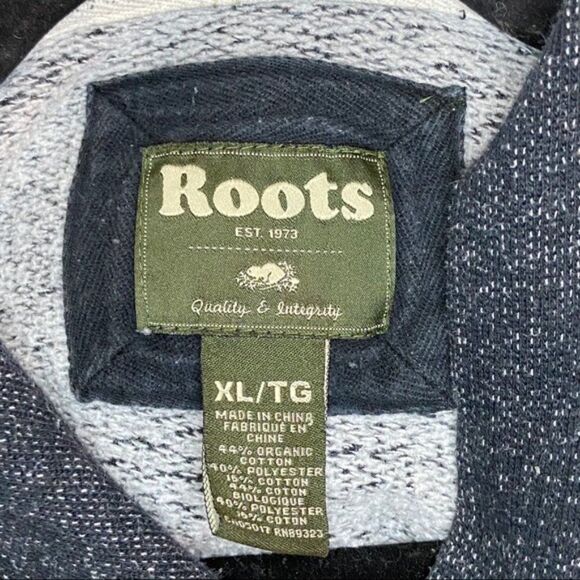 Roots Canada Hoodie Gray Denim Like Cotton Size XL Y - Picture 8 of 11